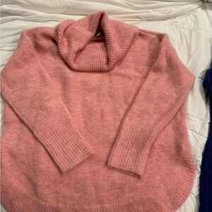 LOFT Soft Pink Cowl Neck Sweater